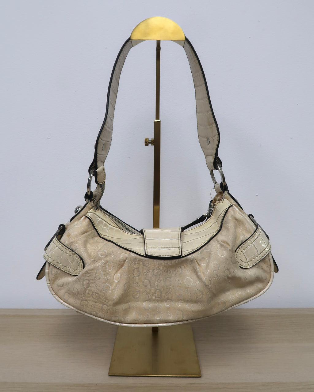 beige Guess satchel