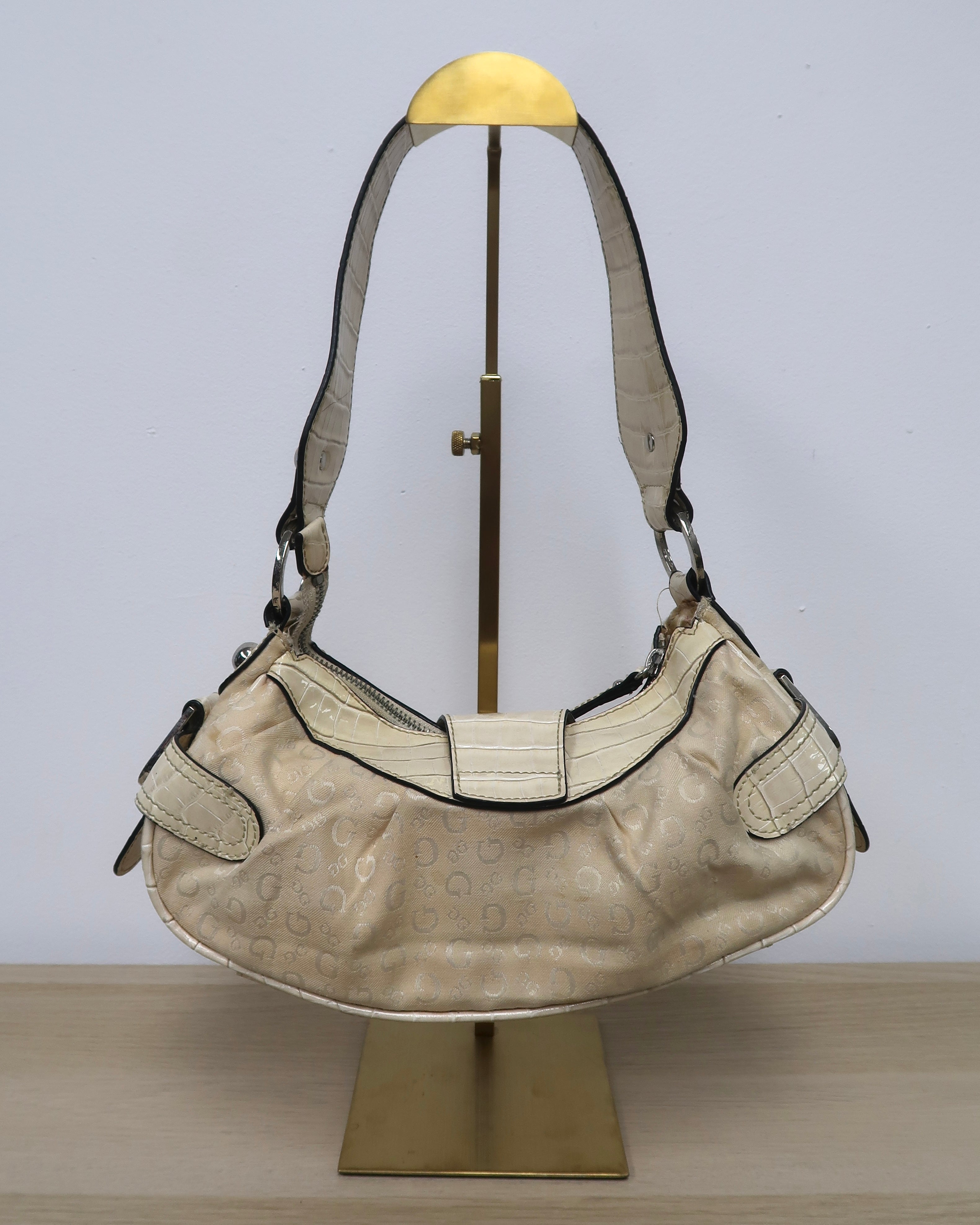 beige Guess satchel