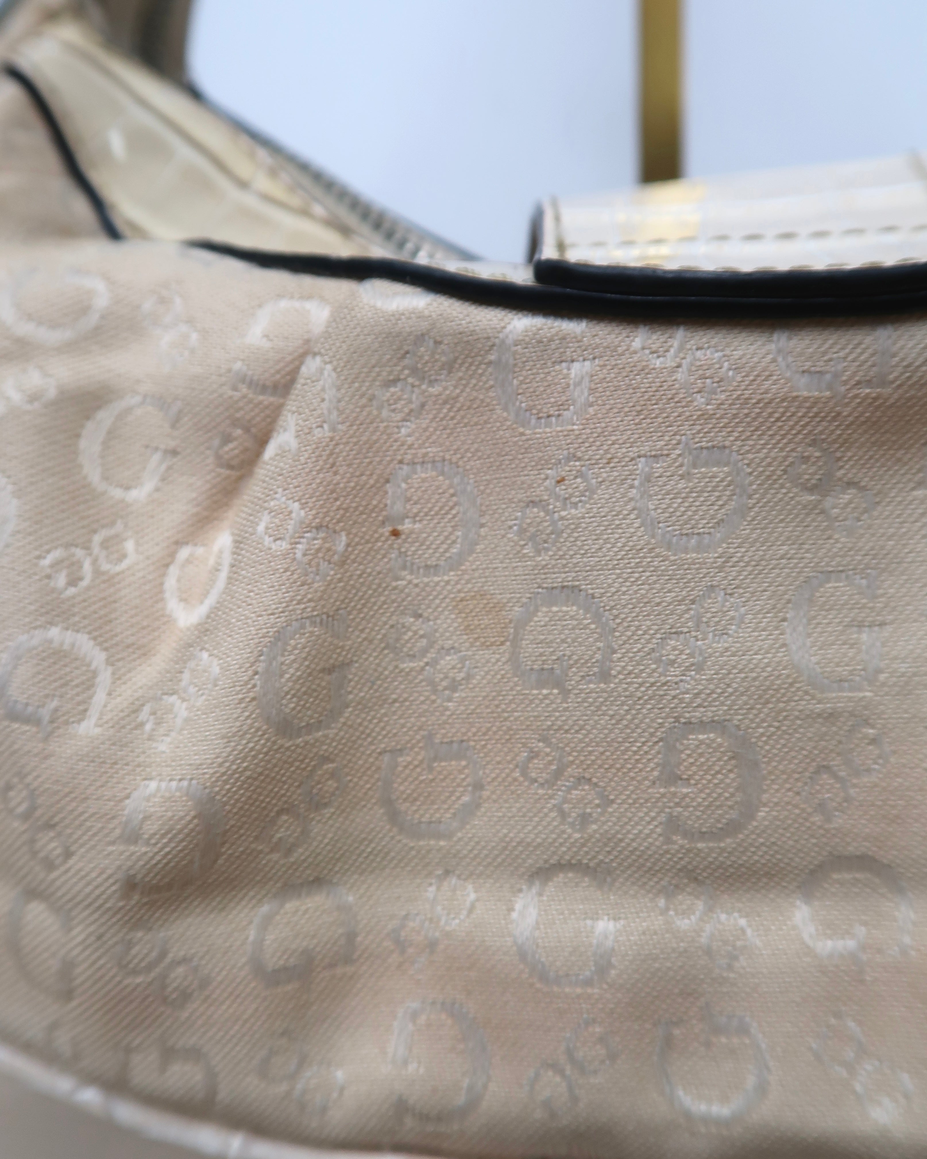 beige Guess satchel