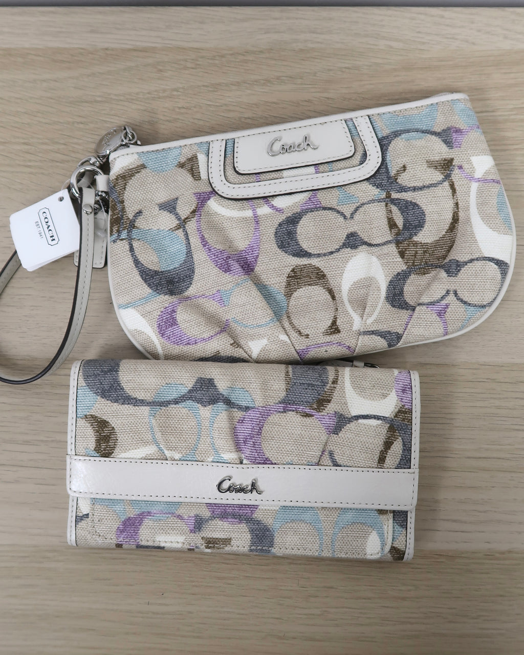 Coach Soho Optic Linen Slim Envelope Wallet & wrislet