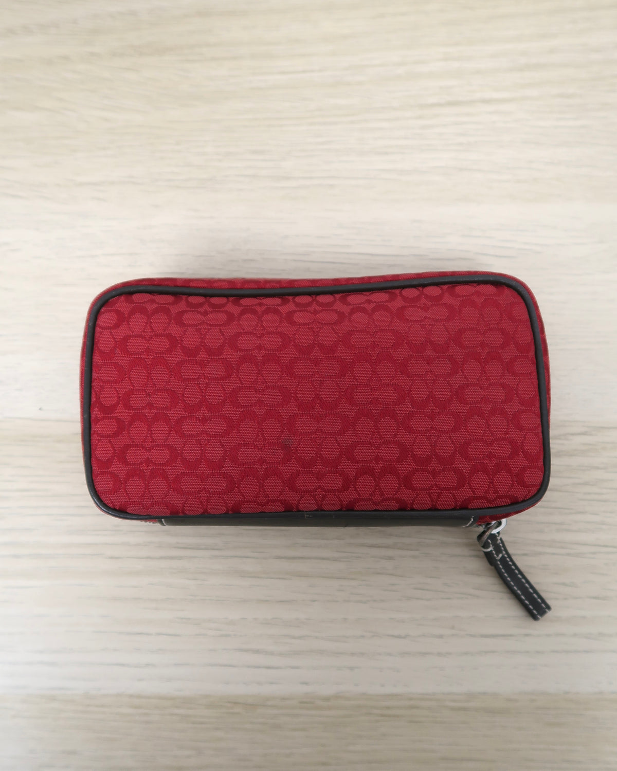 Vintage Y2K Coach red signature C monogram canvas cosmetic pouch