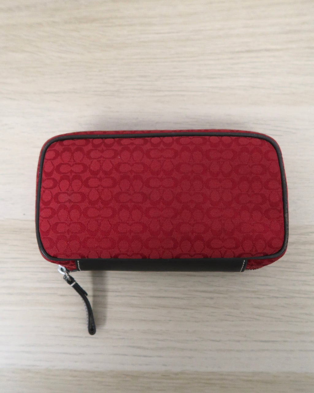 Vintage Y2K Coach red signature C monogram canvas cosmetic pouch
