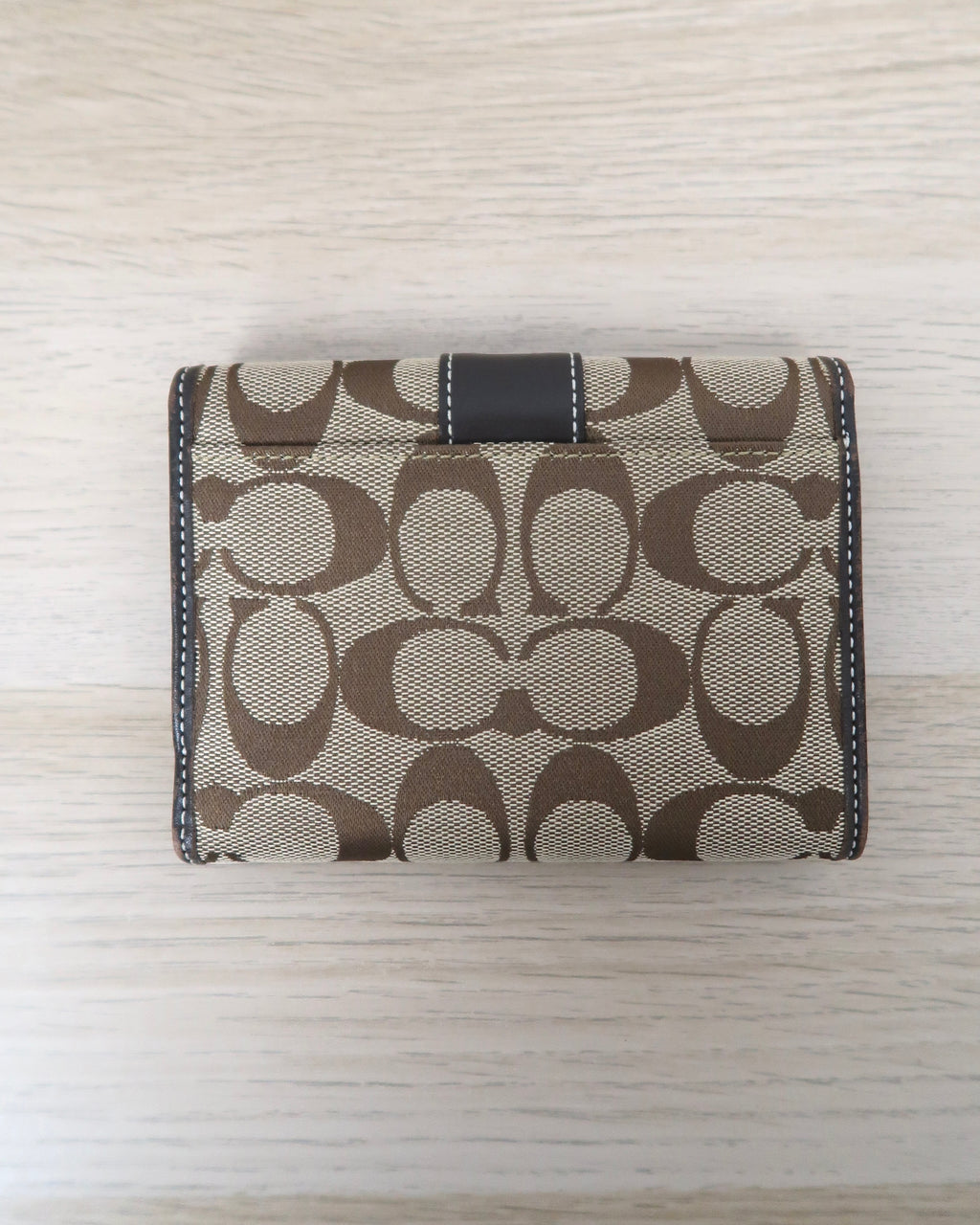 Vintage Coach Signature Canvas Trifold Wallet