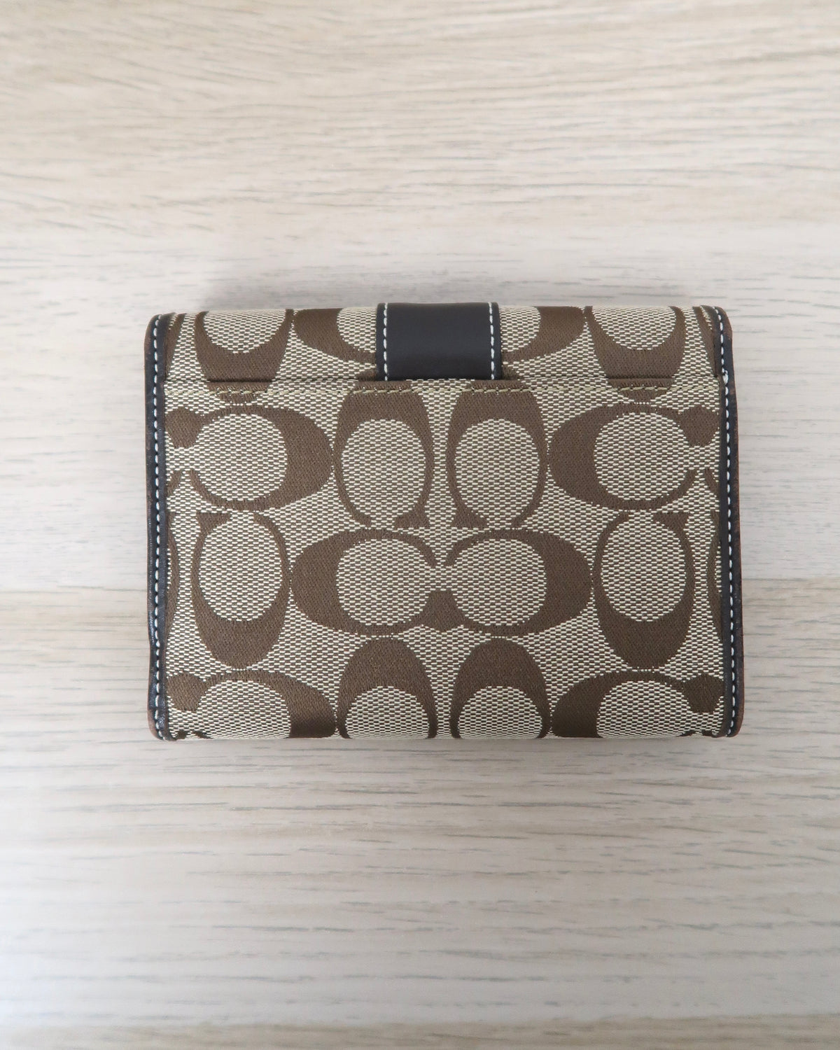 Vintage Coach Signature Canvas Trifold Wallet
