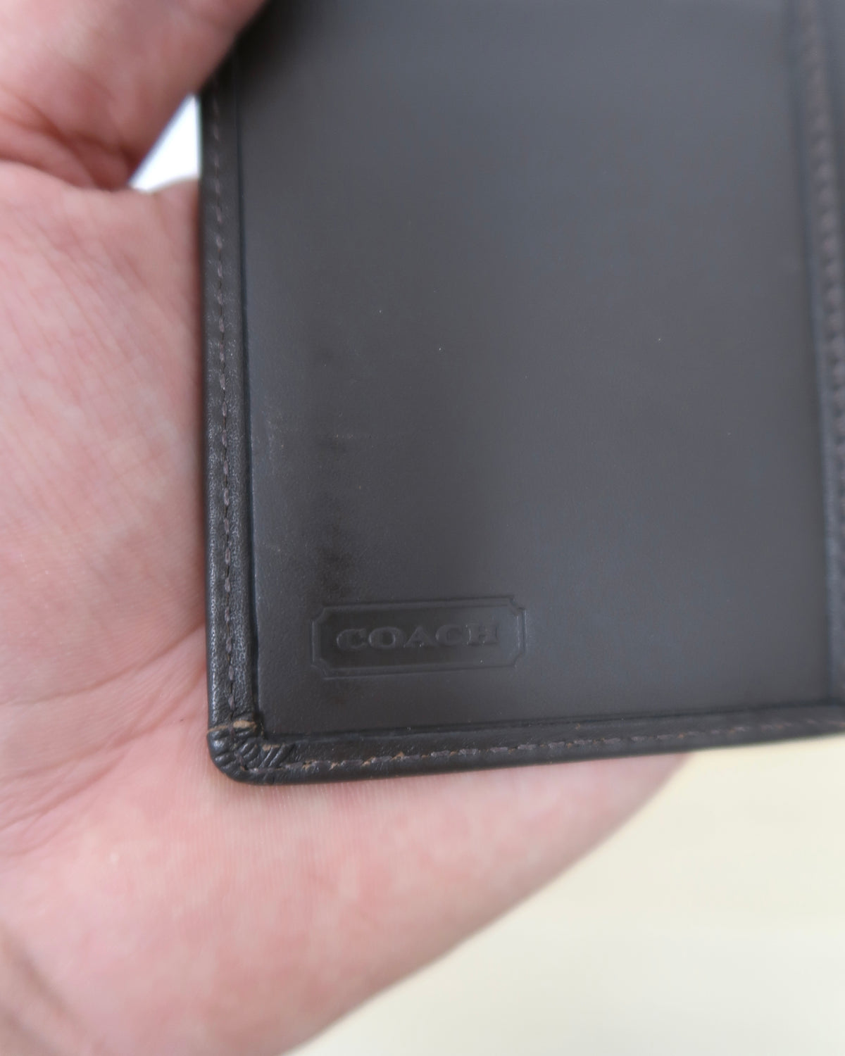 Vintage Coach Signature Canvas Trifold Wallet