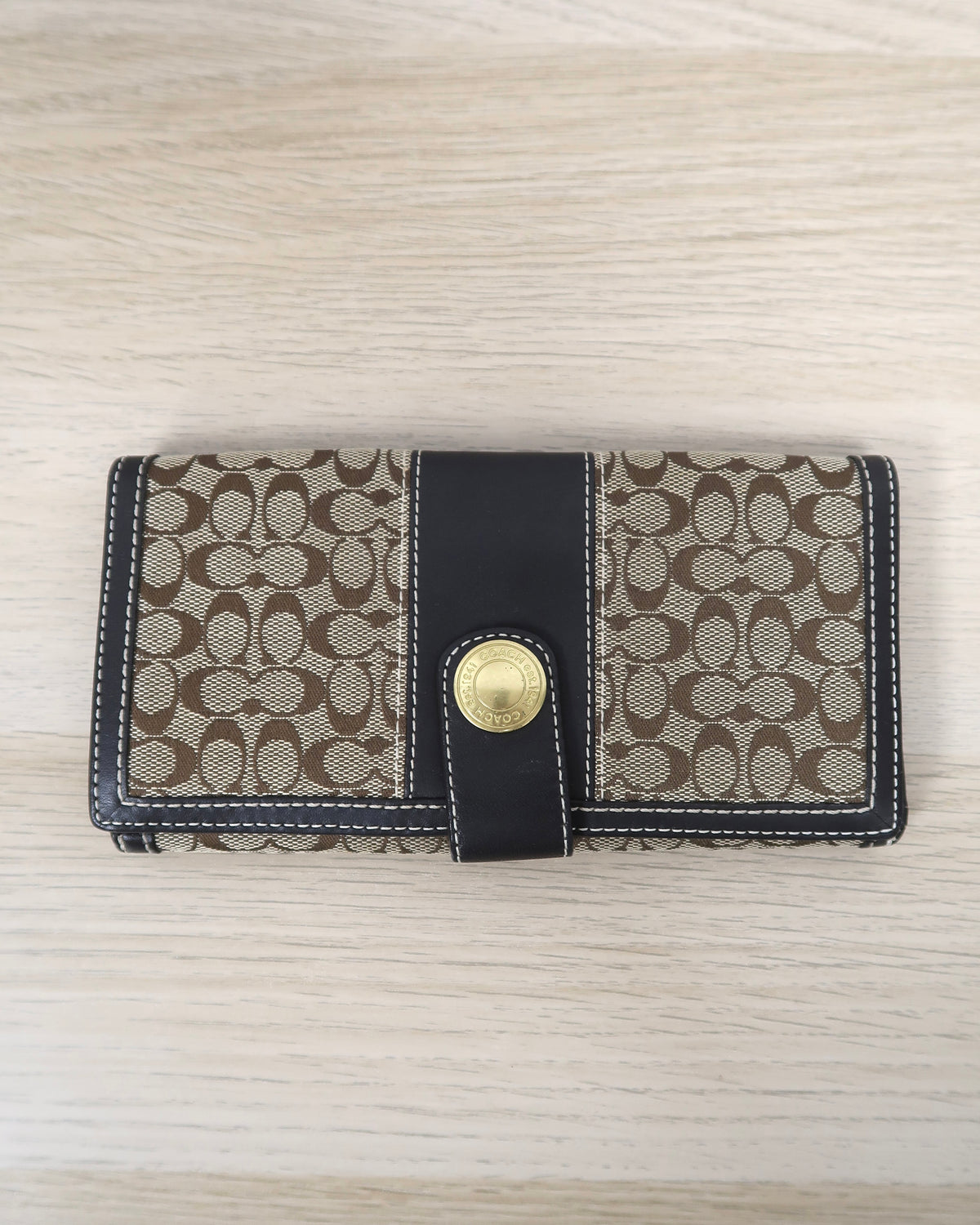Coach signature-print canvas long wallet