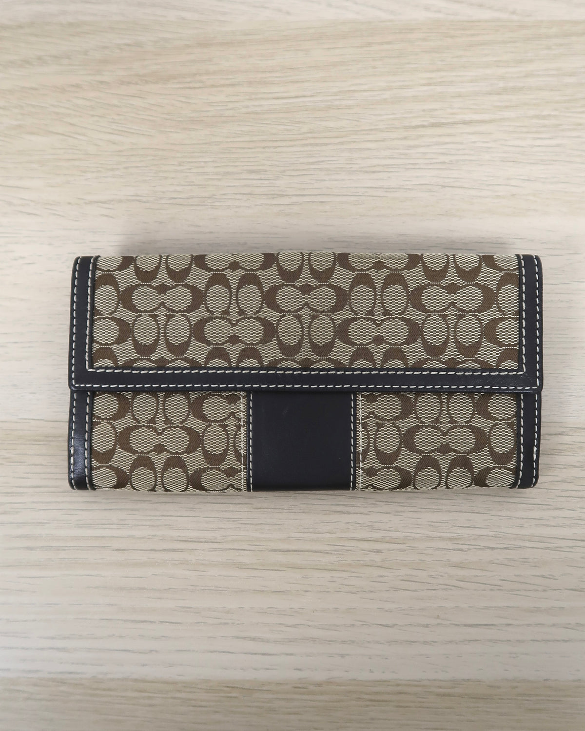 Coach signature-print canvas long wallet