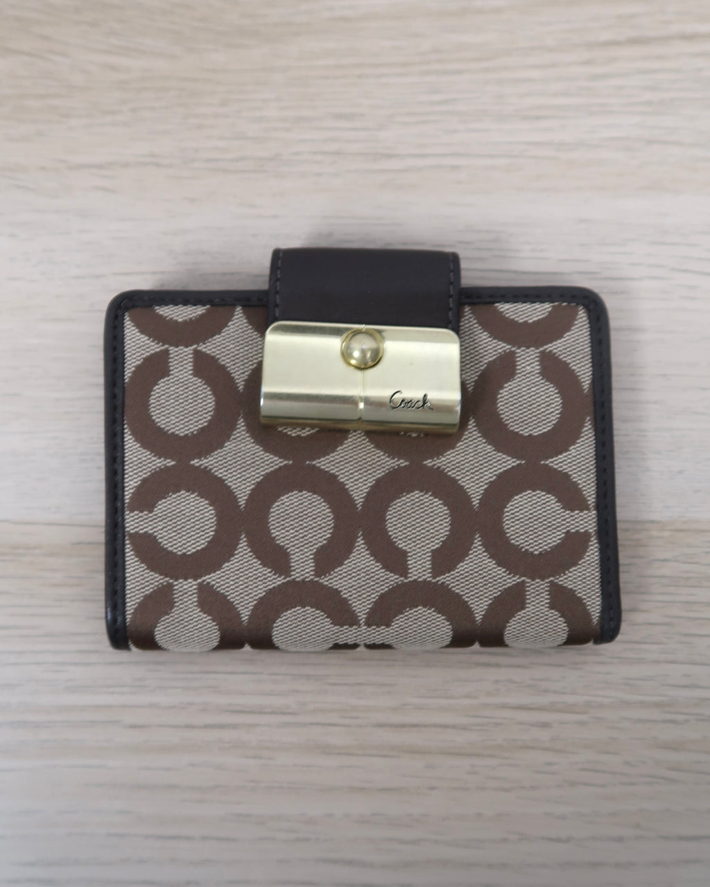 Coach Brown Signature Jaquard Bifold Wallet