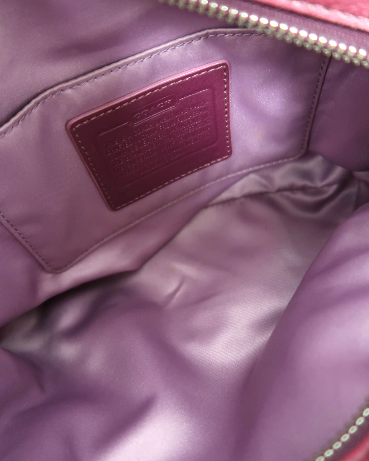 Coach Julia Magenta Pebbled Leather Small Satchel