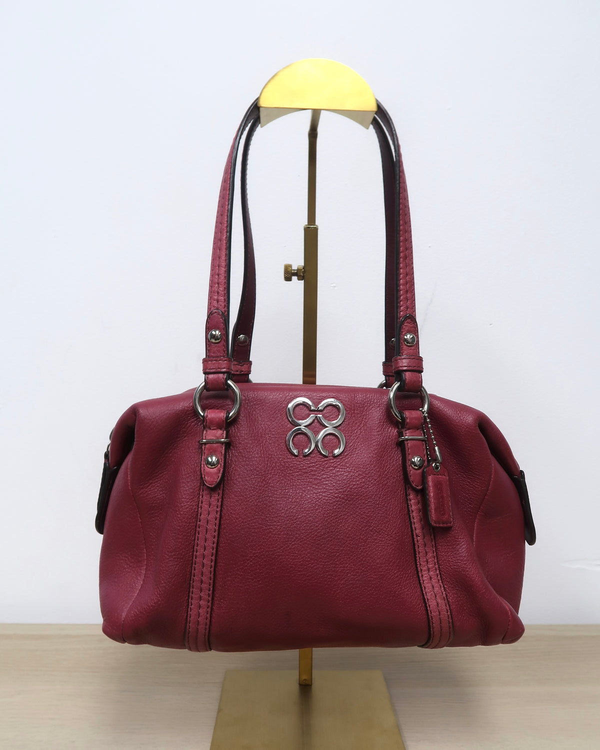 Coach Julia Magenta Pebbled Leather Small Satchel