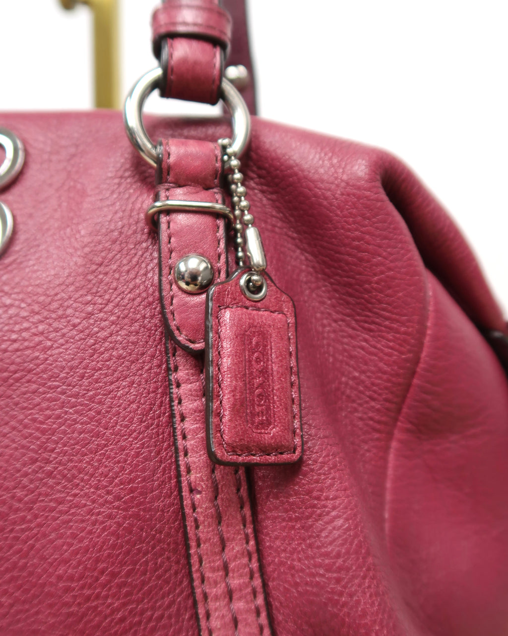 Coach Julia Magenta Pebbled Leather Small Satchel