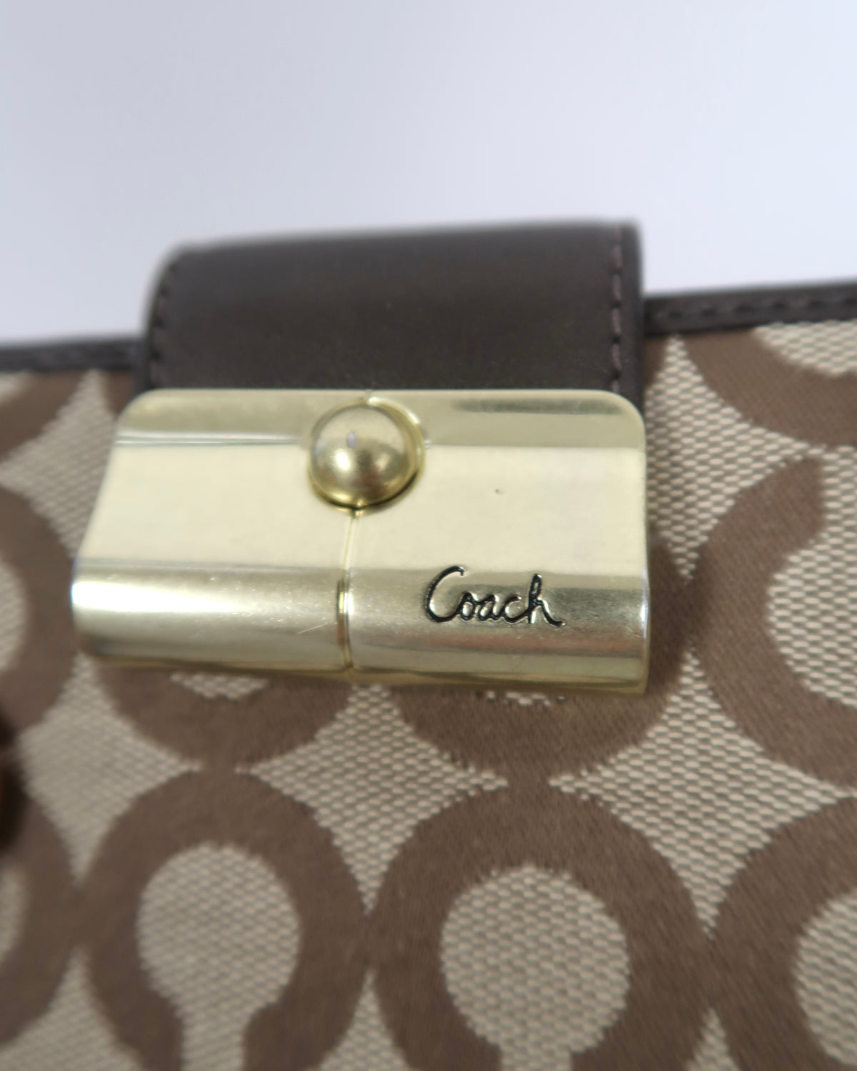 Coach Brown Signature Jaquard Bifold Wallet