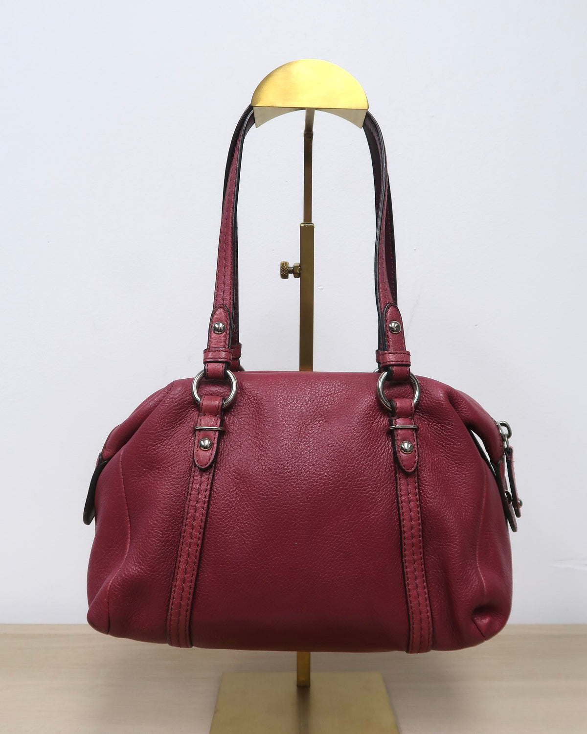 Coach Julia Magenta Pebbled Leather Small Satchel