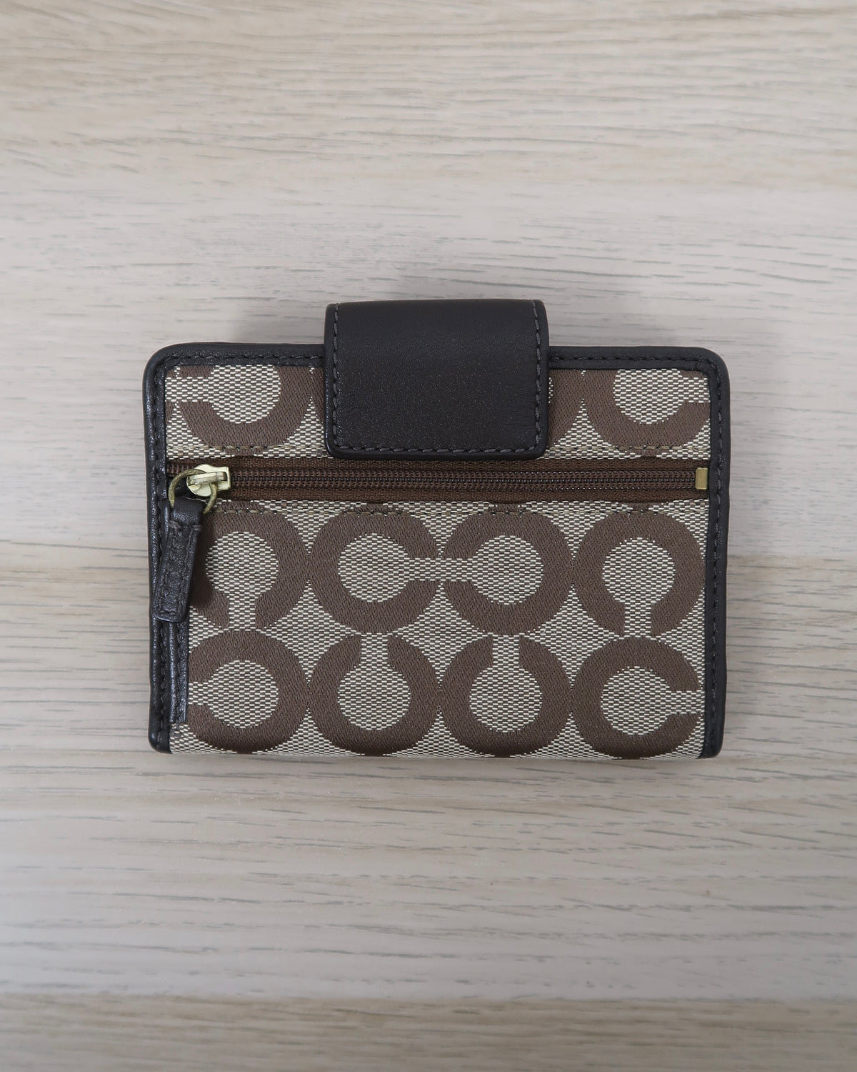 Coach Brown Signature Jaquard Bifold Wallet