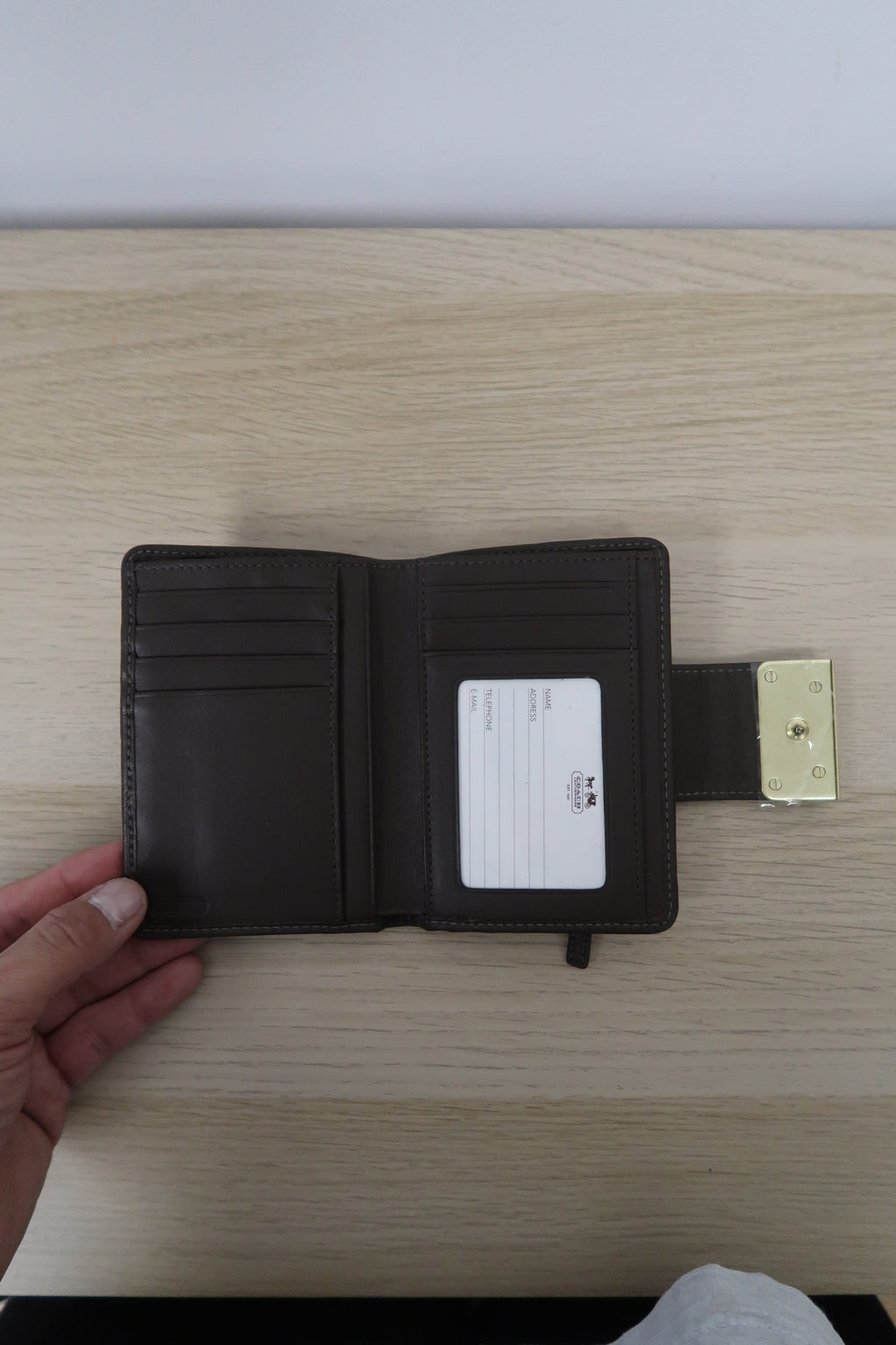 Coach Brown Signature Jaquard Bifold Wallet