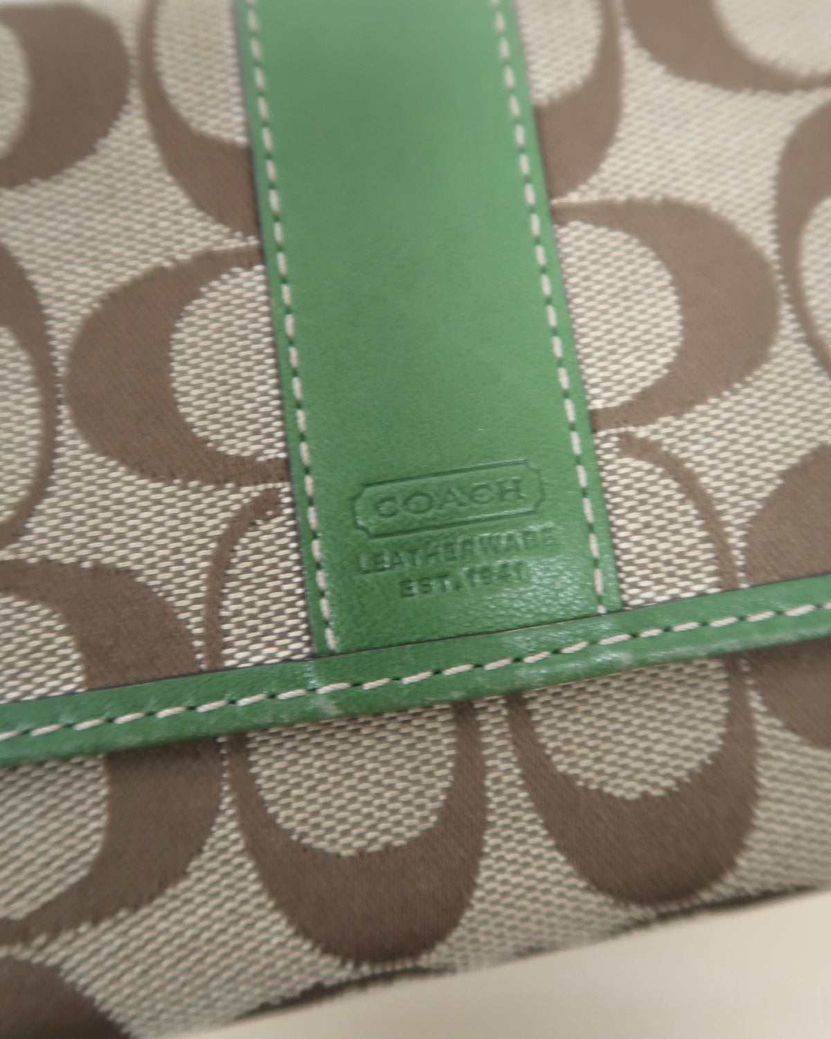 Coach Signature Canvas Trifold/Checkbook Wallet