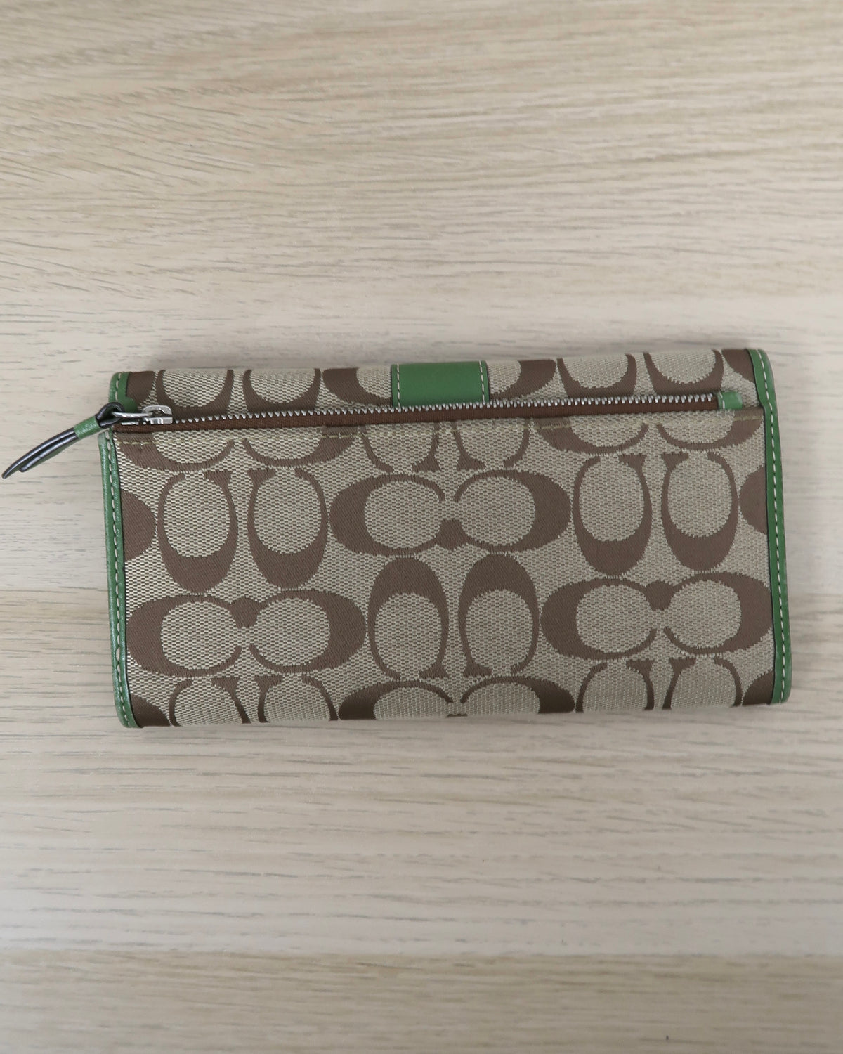 Coach Signature Canvas Trifold/Checkbook Wallet
