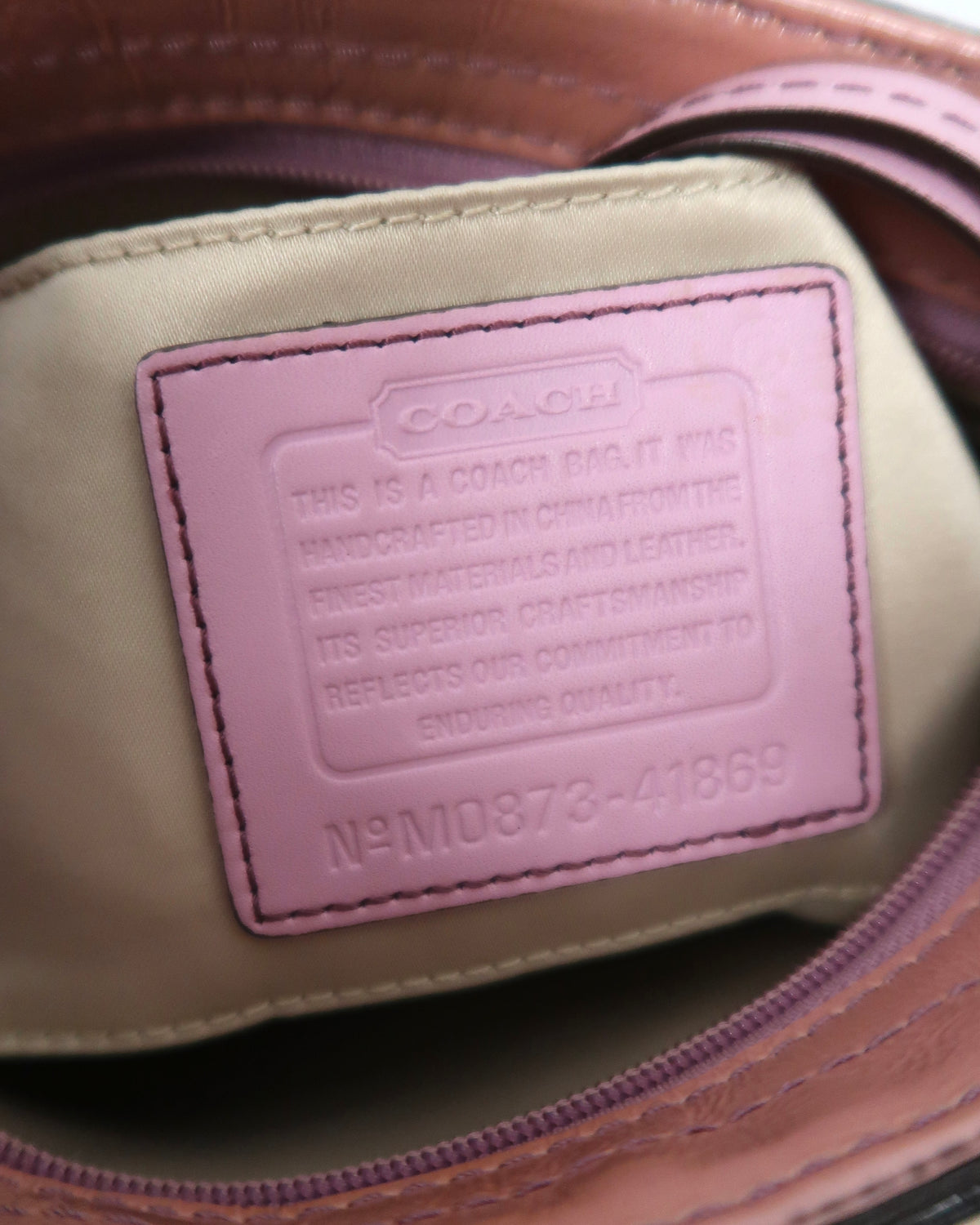 vintage pink leather Coach hobo shoulder bag