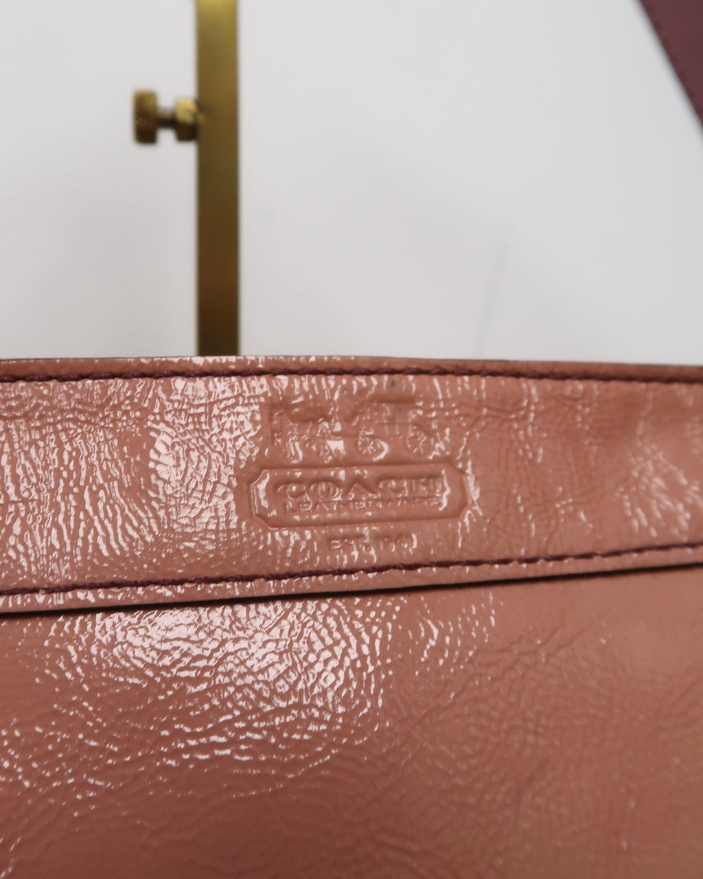 vintage pink leather Coach hobo shoulder bag