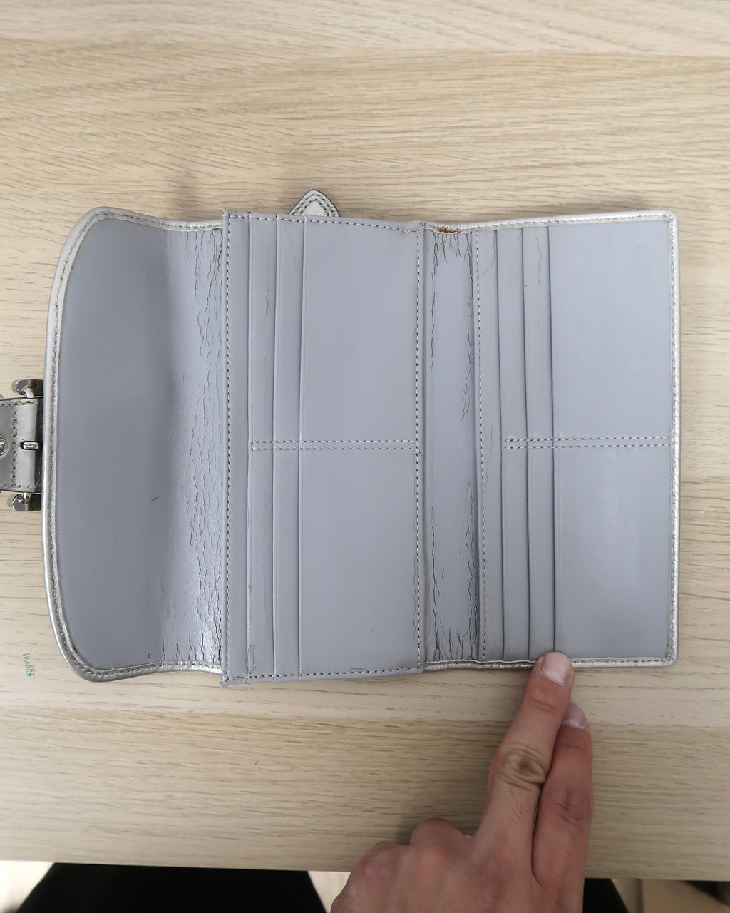 Vintage Coach Silver-Grey Signature "C" Jacquard Fabric Wallet