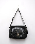 Vintage Coach black Patent Leather Flap Shoulder Bag