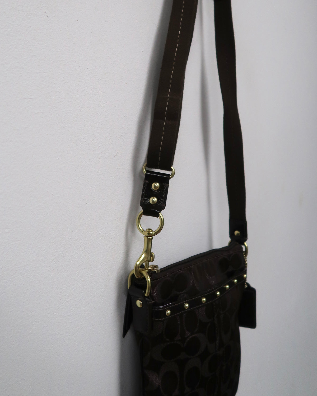 Coach Signature Print Cross Body Bag
