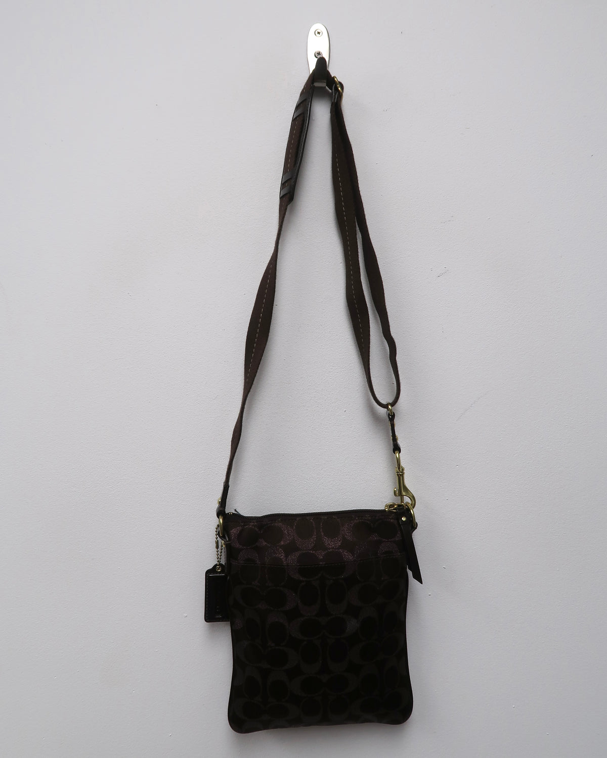 Coach Signature Print Cross Body Bag