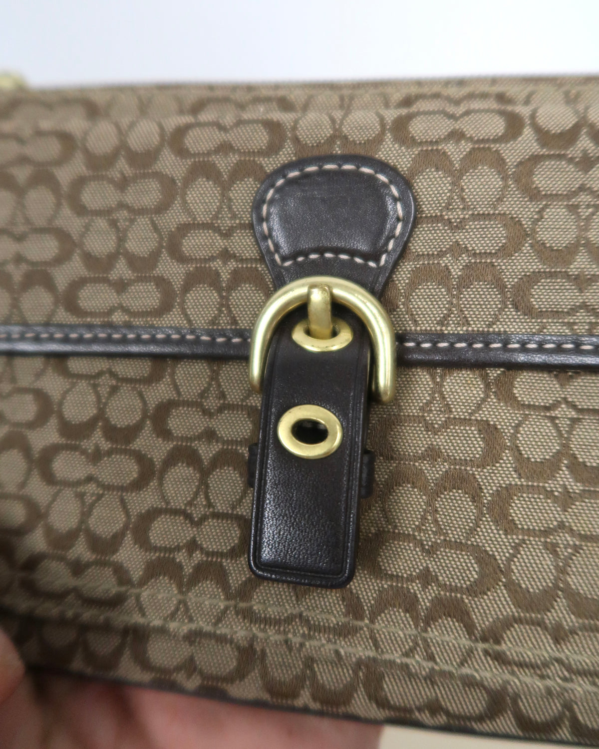 Vintage Coach Soho Signature C Canvas Buckle Wristlet