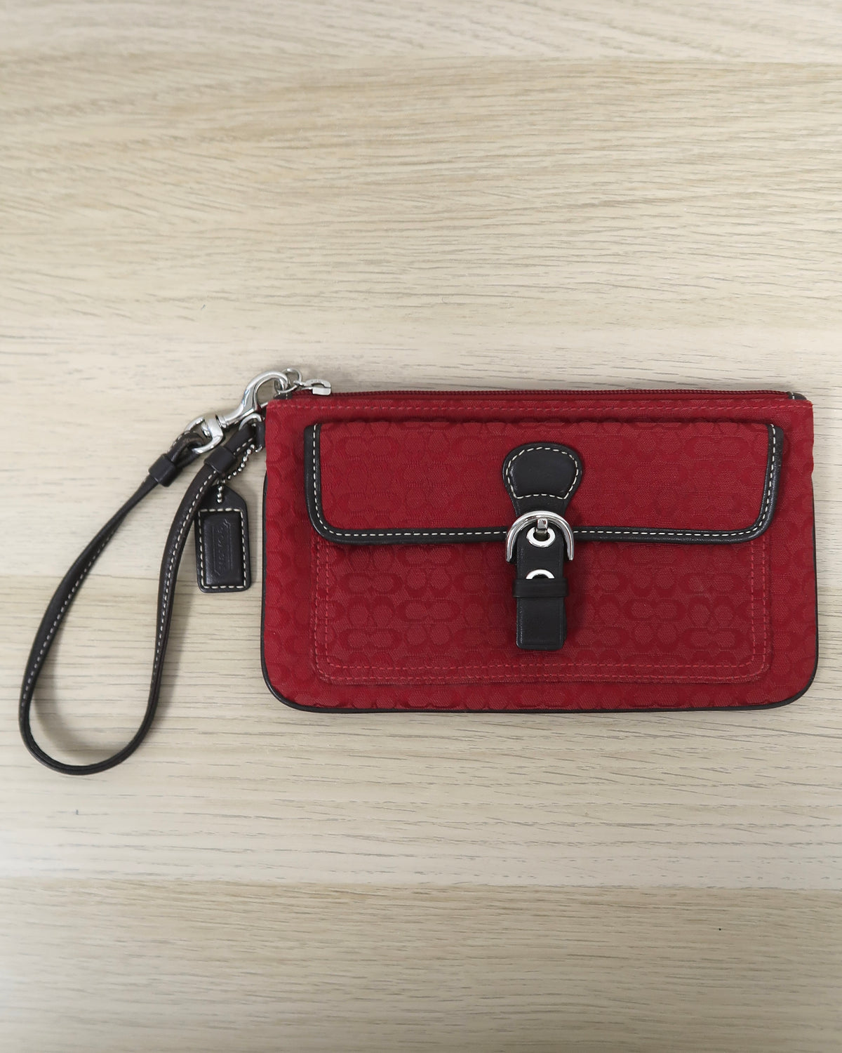 Coach Signature Jacquard Canvas SoHo Wristlet
