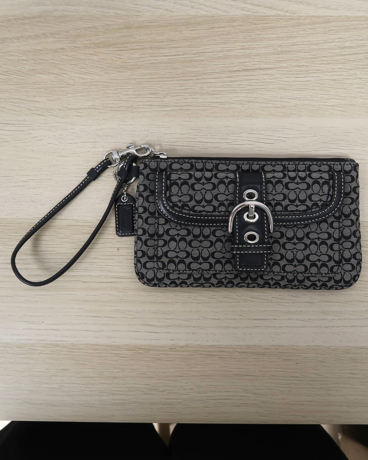 Coach Signature Jacquard Canvas Wristlet