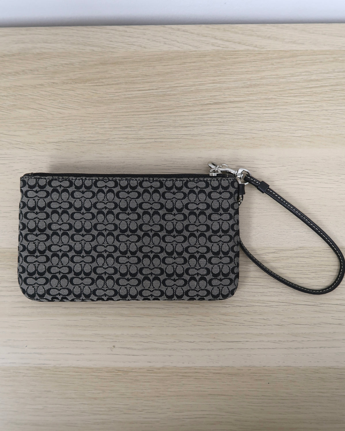 Coach Signature Jacquard Canvas Wristlet