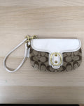 Vintage Coach Signature Jacquard Buckle Wristlet