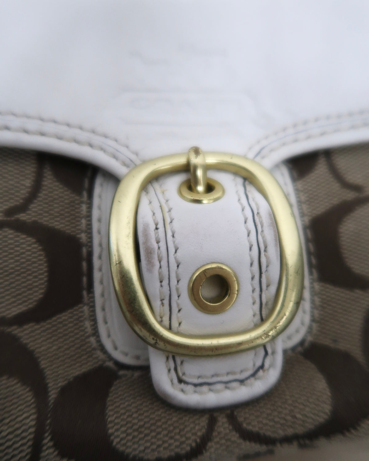 Vintage Coach Signature Jacquard Buckle Wristlet