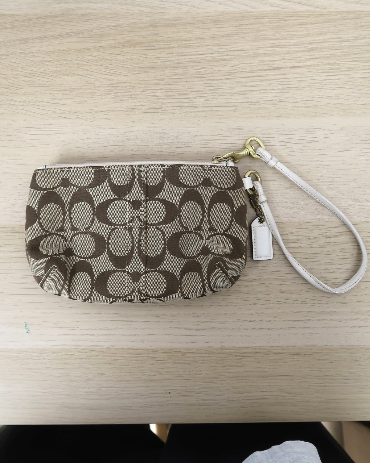 Vintage Coach Signature Jacquard Buckle Wristlet