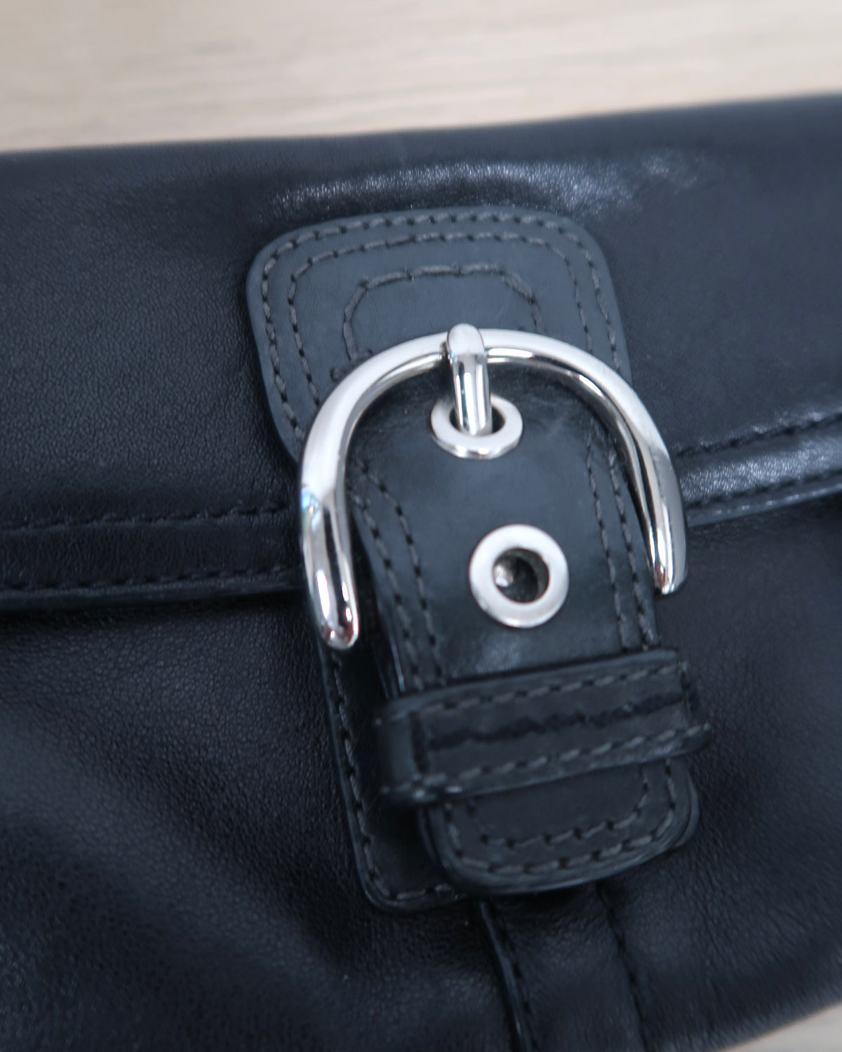 Y2K Coach Soho black leather wristlet
