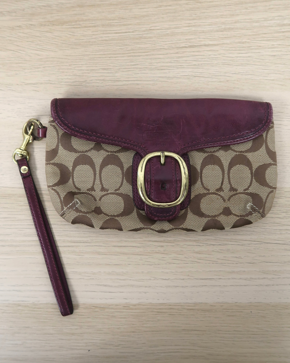 Coach Bleecker Signature Buckle Wristlet