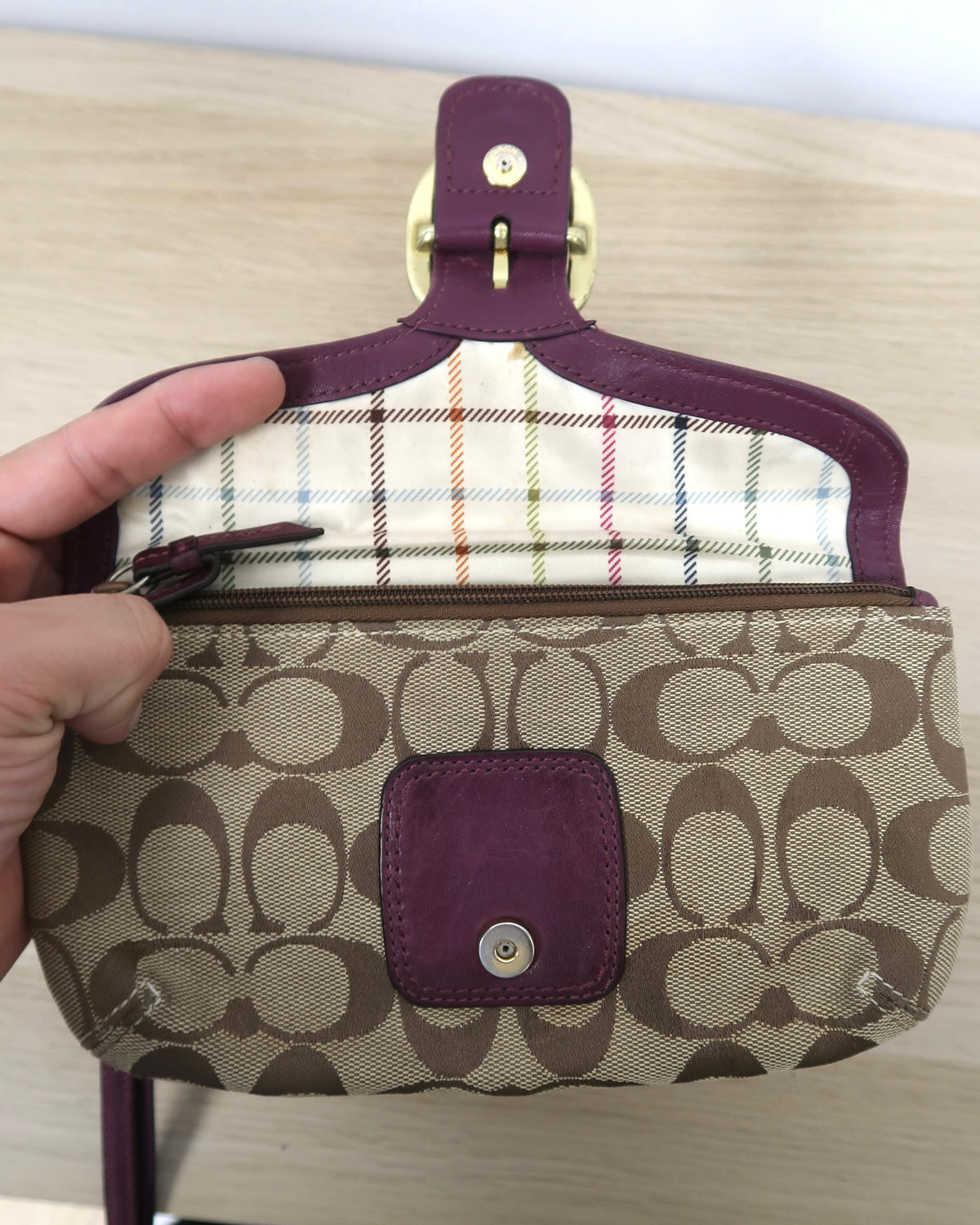 Coach Bleecker Signature Buckle Wristlet